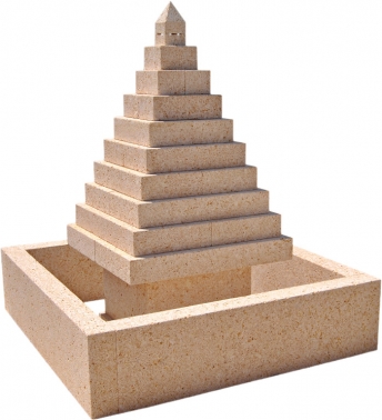 Fuente de piedra natural mod. Pirámide